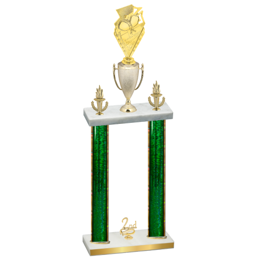 Double Green Glacier Second Place Pickleball Trophy