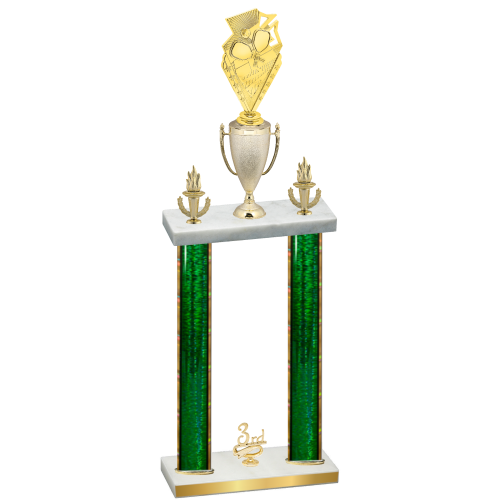 Double Green Glacier Third Place Pickleball Trophy