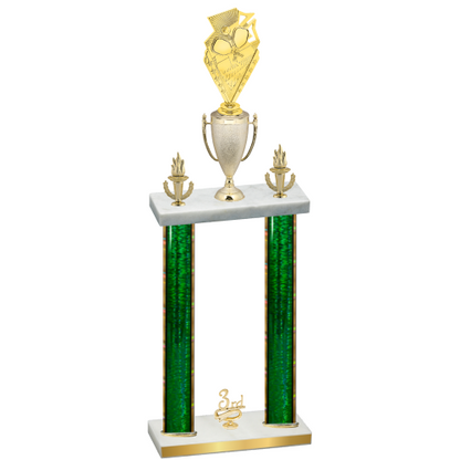Double Green Glacier Third Place Pickleball Trophy