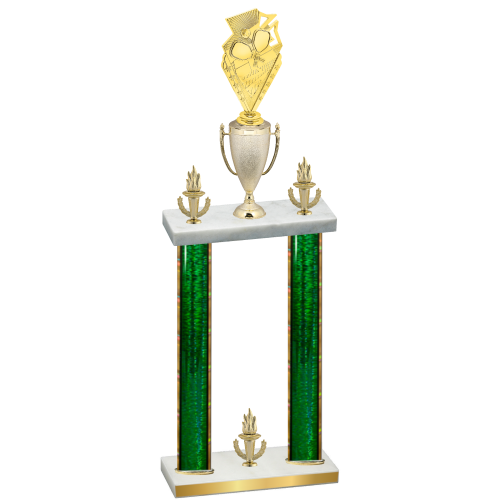 Double Green Glacier Victory Pickleball Trophy