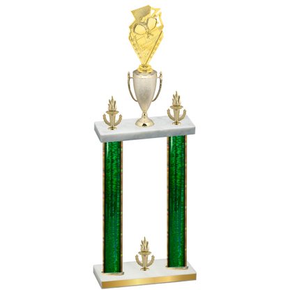 Double Green Glacier Victory Pickleball Trophy