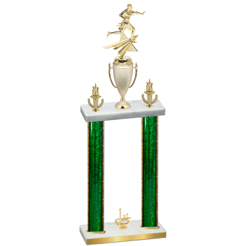 Double Green Glacier First Place Flag Football Trophy