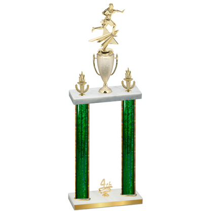 Double Green Glacier Fourth Place Flag Football Trophy