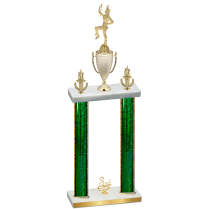 Double Green Glacier Third Place Majorette Trophy
