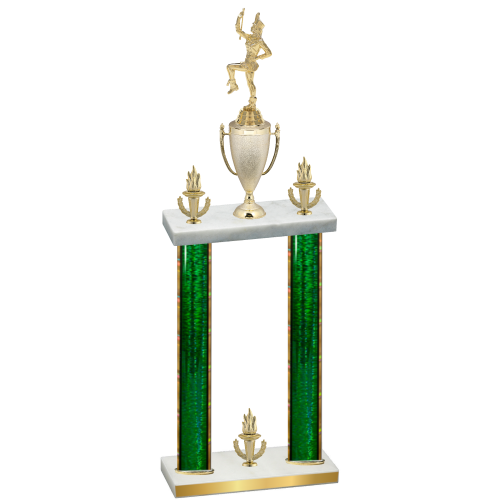 Double Green Glacier Victory Majorette Trophy