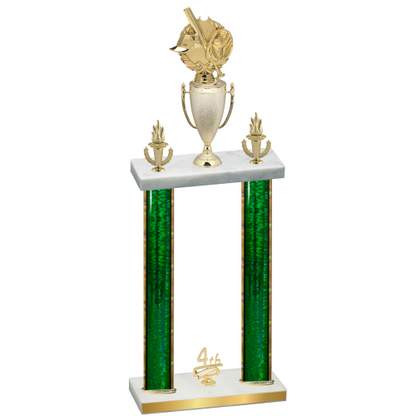 Double Green Glacier Fourth Place Baseball Trophy
