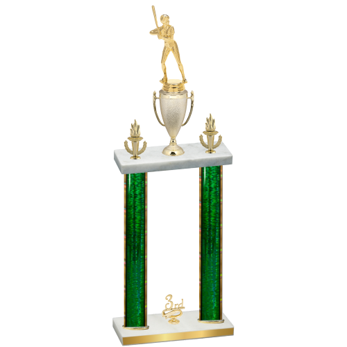 Double Green Glacier Third Place Softball Trophy