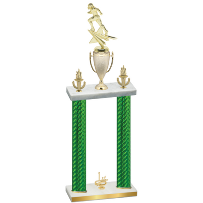 Double Green Carbon Fiber First Place Football Trophy