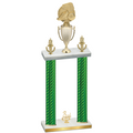 Double Green Carbon Fiber Third Place Soccer Trophy