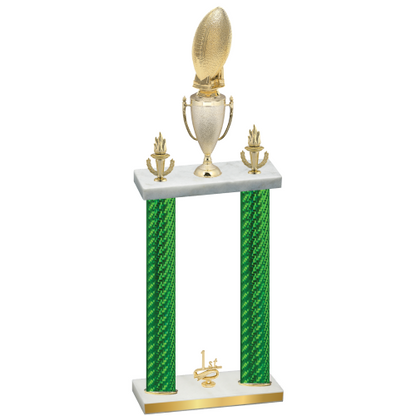 Double Green Carbon Fiber First Place Football Trophy