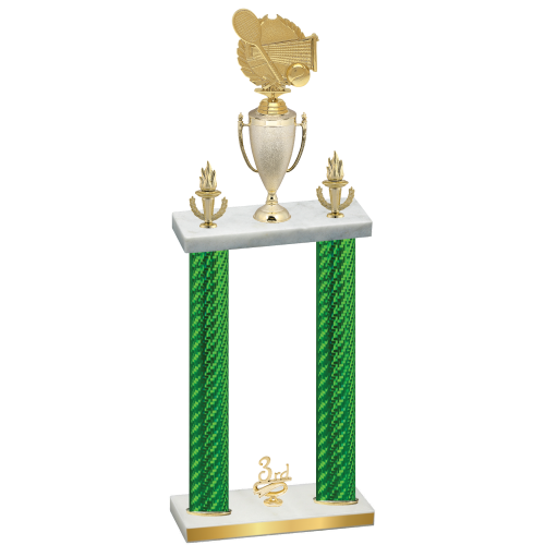 Double Green Carbon Fiber Third Place Tennis Trophy