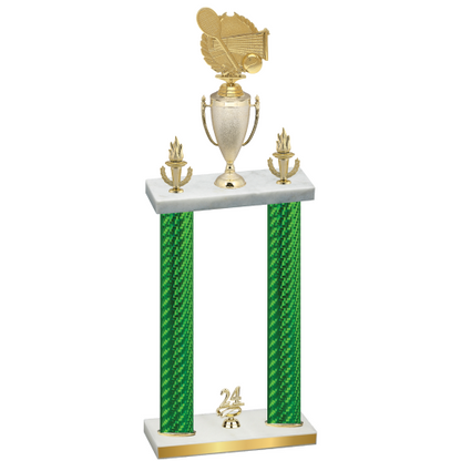 Double Green Carbon Fiber Year Tennis Trophy