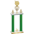 Double Green Carbon Fiber Third Place Bowling Trophy