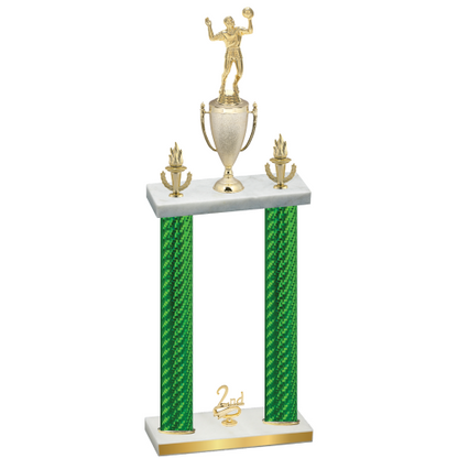 Double Green Carbon Fiber Second Place Volleyball Trophy
