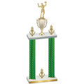 Double Green Carbon Fiber Victory Volleyball Trophy