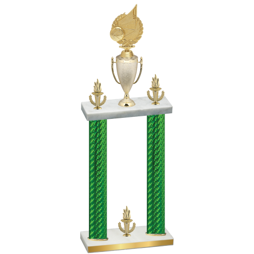 Double Green Carbon Fiber Victory Volleyball Trophy