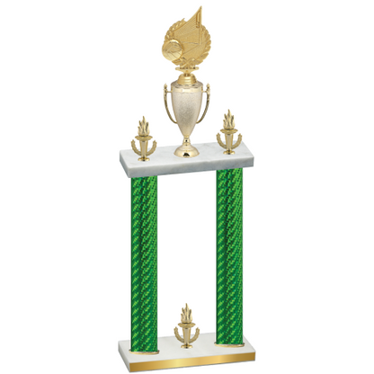 Double Green Carbon Fiber Victory Volleyball Trophy