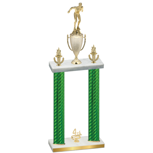 Double Green Carbon Fiber Fourth Place Swimming Trophy