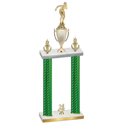 Double Green Carbon Fiber Year Tennis Trophy