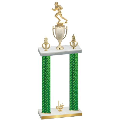 Double Green Carbon Fiber First Place Football Trophy