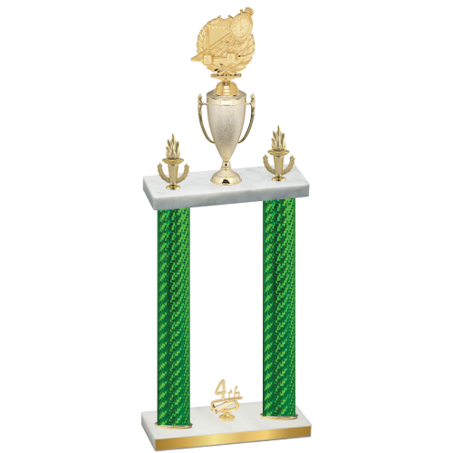 Double Green Carbon Fiber Fourth Place Swimming Trophy