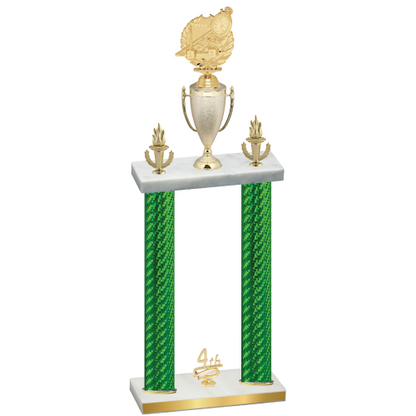 Double Green Carbon Fiber Fourth Place Swimming Trophy