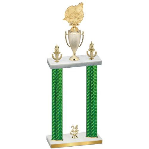 Double Green Carbon Fiber Year Swimming Trophy