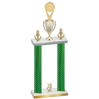 Double Green Carbon Fiber Year Insert Trophy