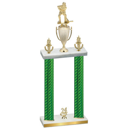 Double Green Carbon Fiber Year Hockey Trophy