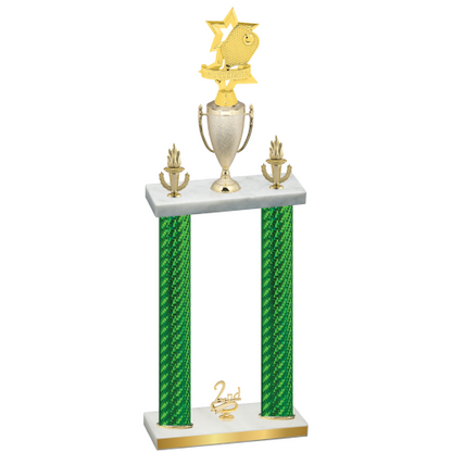 Double Green Carbon Fiber Second Place Pickleball Trophy