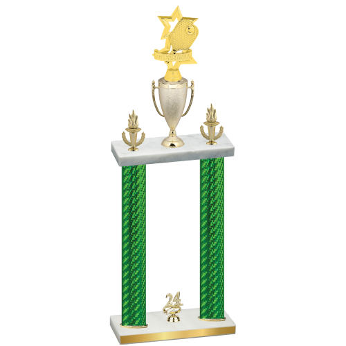Double Green Carbon Fiber Year Pickleball Trophy