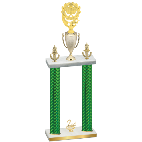 Double Green Carbon Fiber Second Place Pickleball Trophy