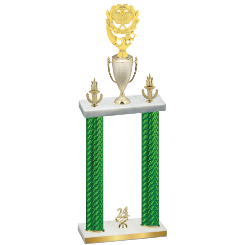Double Green Carbon Fiber Year Pickleball Trophy