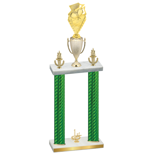 Double Green Carbon Fiber First Place Pickleball Trophy