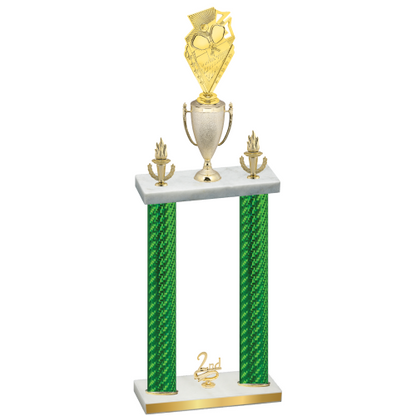 Double Green Carbon Fiber Second Place Pickleball Trophy
