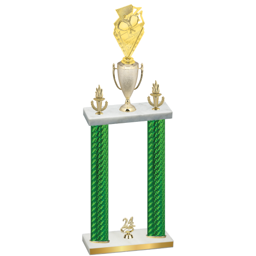 Double Green Carbon Fiber Year Pickleball Trophy