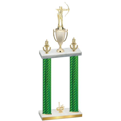 Double Green Carbon Fiber First Place Archery Trophy