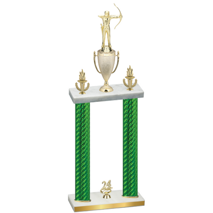 Double Green Carbon Fiber Year Archery Trophy