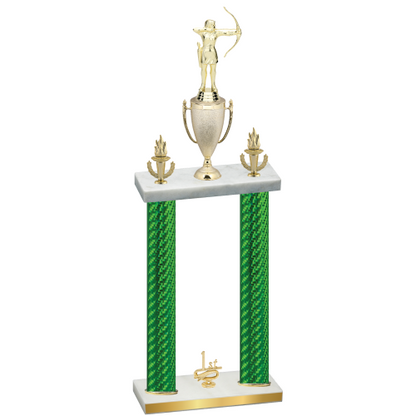 Double Green Carbon Fiber First Place Archery Trophy