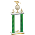 Double Green Carbon Fiber First Place Fishing Trophy