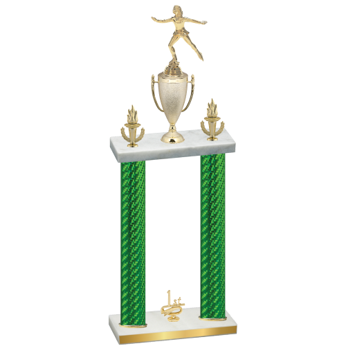 Double Green Carbon Fiber First Place Skater Trophy