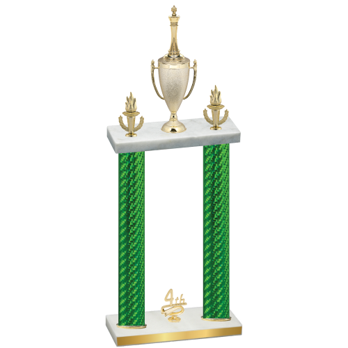 Double Green Carbon Fiber Fourth Place Chess Trophy