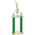 Double Green Carbon Fiber Fourth Place Basketball Trophy