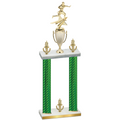 Double Green Carbon Fiber Victory Flag Football Trophy