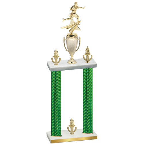 Double Green Carbon Fiber Victory Flag Football Trophy