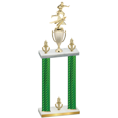 Double Green Carbon Fiber Victory Flag Football Trophy