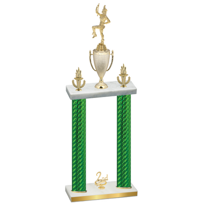 Double Green Carbon Fiber Second Place Majorette Trophy