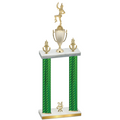 Double Green Carbon Fiber Year Majorette Trophy