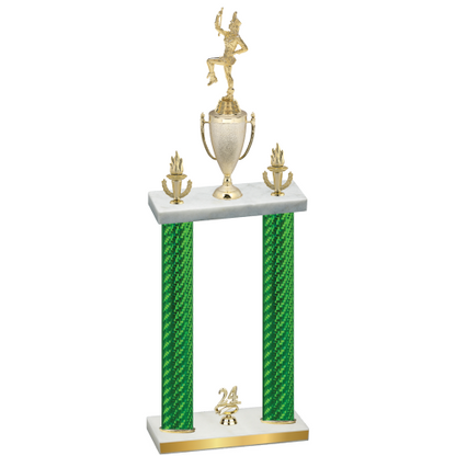Double Green Carbon Fiber Year Majorette Trophy