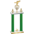 Double Green Carbon Fiber First Place Fishing Trophy